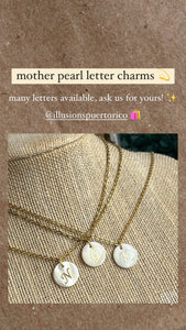 Mother pearl charm stainless steel necklace