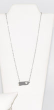 Load image into Gallery viewer, Stainless steel Puerto Rico Island heart necklace
