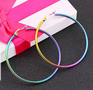 Stainless steel hoop earrings