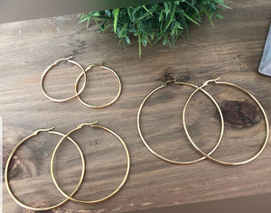 Stainless steel hoop earrings