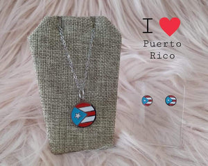 Stainless Steel Puerto Rico flag set